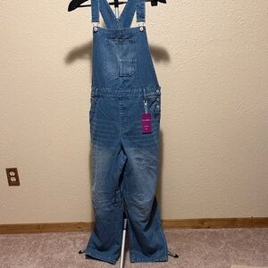 Women’s OVERALLS XL & L available faded denim jeans barrel leg NWT